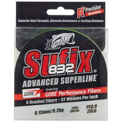 Afbeelding van Sufix 832 Braid Neon Lime Gevlochten lijn 0.15mm/9.2kg (120m)