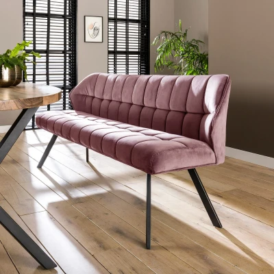 Afbeelding van Ramon eetkamerbank 180 cm velvet roze