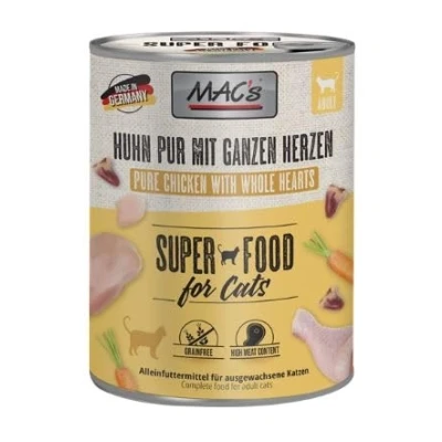Afbeelding van 6x800g Kip Puur/Gevogelteharten MAC&#039;s Cat Kattenvoer
