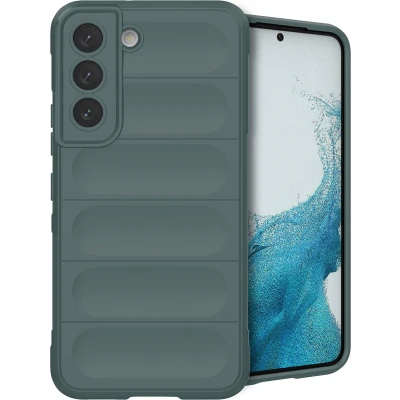 Afbeelding van iMoshion Hoesje Geschikt voor Samsung Galaxy S22 Siliconen EasyGrip Backcover Donkergroen