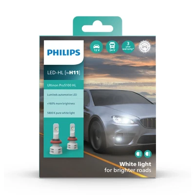 Afbeelding van Philips H11 LED Koplamp 12/24V Set Ultinon Pro5100
