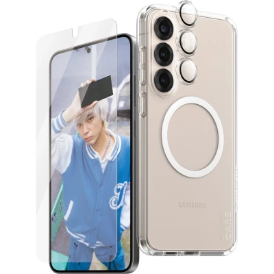 Afbeelding van PanzerGlass CARE Flagship 3 in 1 Set (hoesje + beschermglas) Samsung Galaxy S25+ Transparant Inductieve lading, Stootbestendig