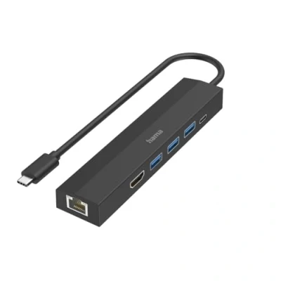 Afbeelding van Hama Usb C Hub Multiport 6 Poorts 3X A Hdmi&amp;Trade; Lan/Ethernet