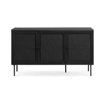 Afbeelding van Olivine Jari houten sideboard zwart 140 x 40 cm