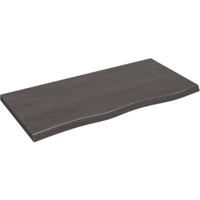 Afbeelding van vidaXL Wastafelblad 100x50x4 cm behandeld massief hout donkergrijs