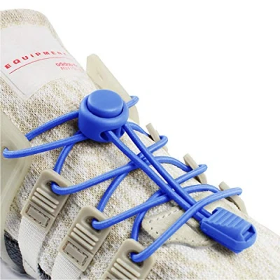 Afbeelding van Inmaker veters zonder strikken voor kinderen en volwassenen, elastische gymschoenen, ronde veters, donkerblauw