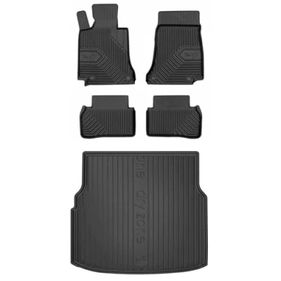 Afbeelding van MOTOS Automat en kofferbakmatset van rubber voor Mercedes Benz C klasse W205 2014 2021. Verbeter je reiscomfort met 3D antislipmat in de auto, vloermatten