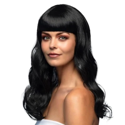 Afbeelding van Boland Pruik Chique Zwart Golvend Lang Vrouwen Glitter and Glamour
