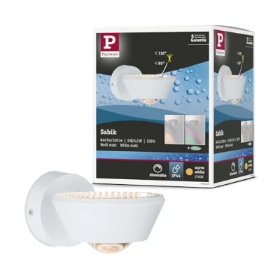 Afbeelding van Paulmann Sabik 70946 LED wandlamp voor badkamer 9 W Warmwit Wit (mat)