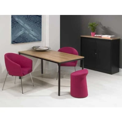 Afbeelding van Bureautafel of kantinetafel breed 180CM diep 80CM bladkleur Ahorn framekleur Zwart (RAL9005)