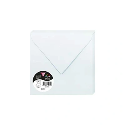 Afbeelding van Clairefontaine 5493C, verpakking met 20 enveloppen, vierkant, 16,5 x cm, 120 g/m², kleur: blauw, uitnodiging voor evenementen en overeenkomst, Pollen serie, glad papier van hoge kwaliteit