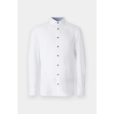 Afbeelding van OLYMP Level 5 Body Fit overhemd, donkerblauw structuur (blauw contrast) Strijkvriendelijk, Weiß 00, 46