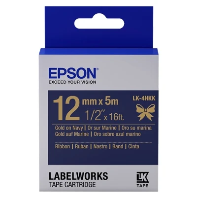 Image de Cartouche d&#039;encre Epson LK 4HKK pour LabelWorks LW C410 et C610 Or sur Marine