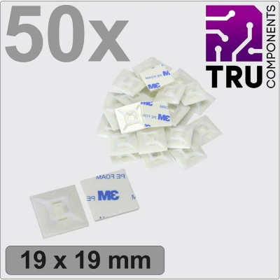 Afbeelding van TRU COMPONENTS T24CA067 Bevestigingssokkel Zelfklevend, Schroefbaar TC 12888540 4 voudige invoeging Wit 50 stuk(s)