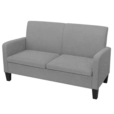 Image de vidaXL Canapé à 2 places 135 x 65 76 cm Gris clair