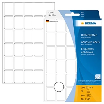 Afbeelding van Etiket HERMA 2390 19x27mm wit 960stuks