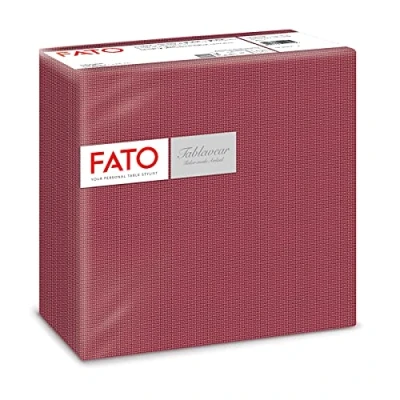 Afbeelding van Fato, Papieren servetten, airlaid, textieleffect, pak van 50 afmeting 40 x cm, in 4 gevouwen, motief Shade Bordeaux