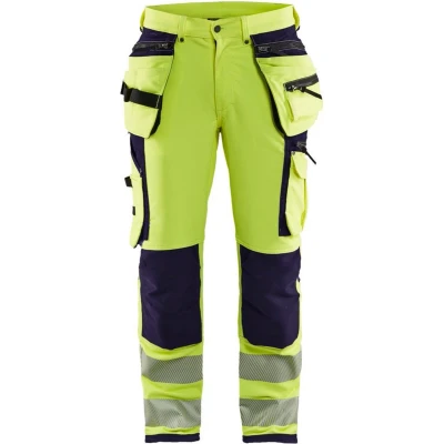 Afbeelding van Blaklader High Vis werkbroek met 4 weg stretch 1997 1642 Geel/Marineblauw D116