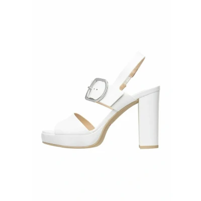 Afbeelding van Nerogiardini Sandalen met hoge hak bianco, Dames, Maat: 38, Bianco Schoenen