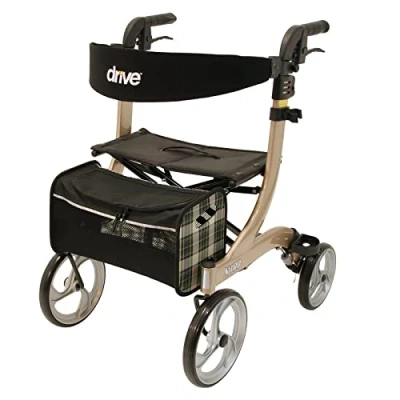 Afbeelding van Rollator Nitro Large Champagne 1.80m tot 1.95m Lichtgewicht Weggewerkte remkabels