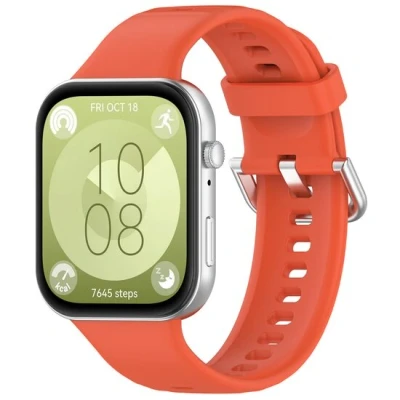 Afbeelding van Siliconen bandje met gesp Oranje Huawei Fit 3