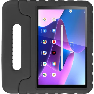 Afbeelding van HappyCase Kinder Tablethoes Geschikt voor Lenovo Tab M10 Gen 3 (10.1) Kindvriendelijke Hoes Beschemhoes Kinderhoes met Handvat en Standaard Zwart