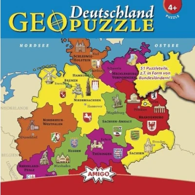 Afbeelding van Geo Puzzle Deutschland. 51 Teile