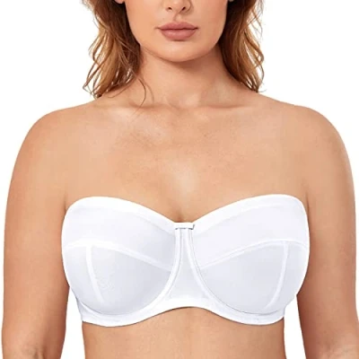 Afbeelding van Delimira Damesbeha, grote maat, afneembare bandjes, met beugel, antislip, Wit.