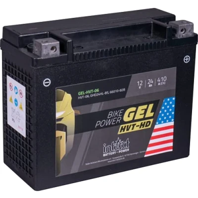 Afbeelding van intAct Bike Power GEL accu HVT 06, GHD14H BS, 12 V, 14 Ah, 255 A, met 30% meer startvermogen voor scooter, motorfiets, quad, grasmaaier, enz.