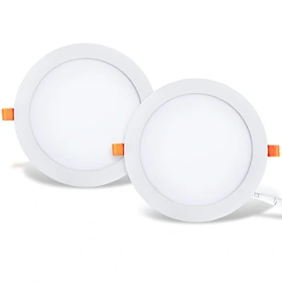 Afbeelding van LVWIT 2 x 25 W Ultra Slim LED inbouwlamp, vervangt 150 W, ronde plafondlamp met driver, neutraal wit 4000 K, 2250 lm, AC 230 V, downlight/inbouwspot (2 stuks)