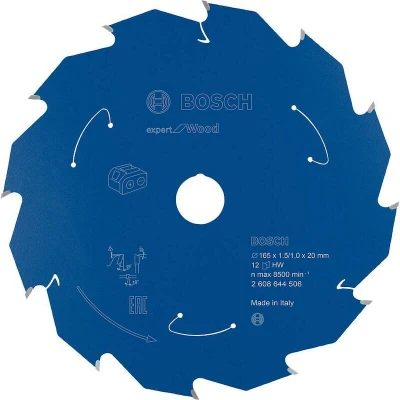 Image de BOSCH 2608644506 lame de scie circulaire E x pert pour bois scies sans fil 165 20 1.5/1 mm, 12T
