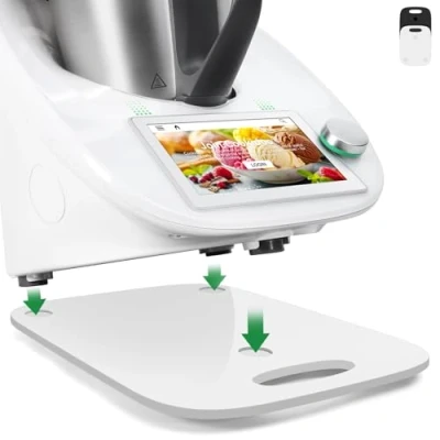 Afbeelding van Inwee Schuifplank voor Thermomix TM6 TM5, glijplank van acryl, snel bewegend skateboard Thermomix, veilig, stabiel, accessoires (wit)