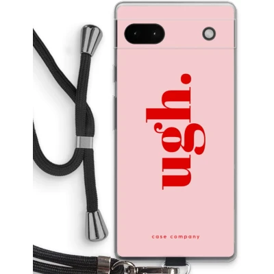 Afbeelding van Case Company® hoesje met Koord geschikt voor Google Pixel 6a Ugh Telefoonhoesje Zwart Bescherming aan alle Kanten en Over de Schermrand