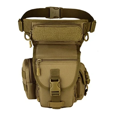 Afbeelding van Xieben militaire tactische heuptas voor dames en heren, van waterdicht nylon, multifunctioneel, motorfiets of fiets, kaki