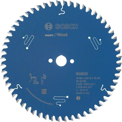 Image de BOSCH 2608644037 lame de scie circulaire Expert pour le bois, 184 x 16 2.6 mm, 56T