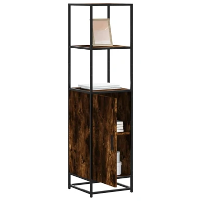 Afbeelding van vidaXL Hoge kast 35,5x35x139 cm bewerkt hout en metaal gerookt eiken