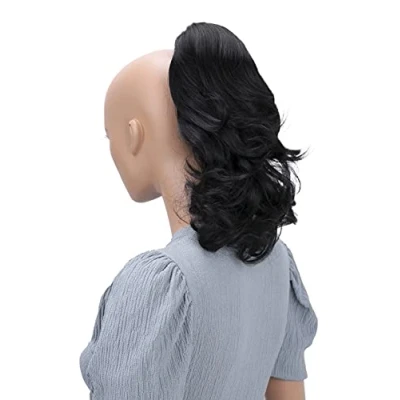 Afbeelding van PrettyShop H24 haarverlenging, gevlochten, 30 cm, golvend, zwart, bruin