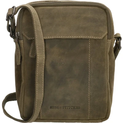Afbeelding van Hide &amp; Stitches Idaho Harmony Schoudertas olijfgroen Damestas