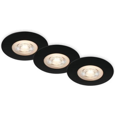 Afbeelding van BRILONER LED Inbouwlampen Badkamer Inbouwspot Ultra Flat IP65 Zwart Mat Ø9cm