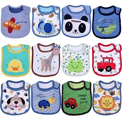 Afbeelding van Yafane 12 waterdichte katoenen bandana slabbetjes voor kinderen, baby, meisjes, jongens, 0 24 maanden