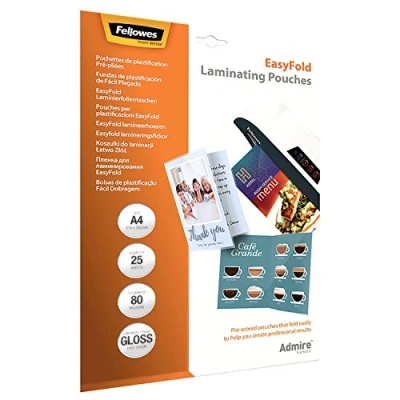 Afbeelding van Fellowes lamineerhoes Admire Easyfold ft A4, 160 micron (2 x 80 micron), pak van 25 stuks