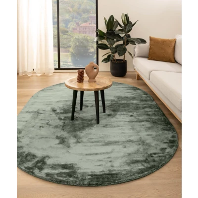 Afbeelding van Viscose Tapijt/Vloerkleed Ovaal Pearl Azuurblauw 250x360 Cm
