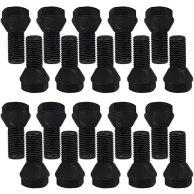 Afbeelding van 20 stuks wielbouten conisch zwart M14 x 1,5 25 mm (korte kop)