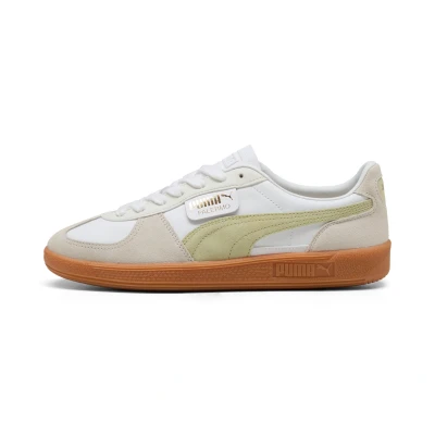 Afbeelding van Puma Palermo Unisex Sneakers laag, Maat: 37.5, White vapor gray pistachio green Leer/ synthetisch