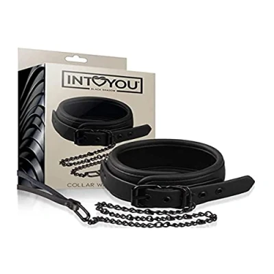 Afbeelding van INTOYOU BLACK SHADOW Collar With Leash Vegan Leather