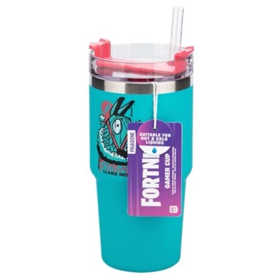 Afbeelding van Paladone Fortnite Bouteille isotherme pour gamer avec paille Bleu 600 ml sous licence officielle boissons chaudes et froides, thé, café