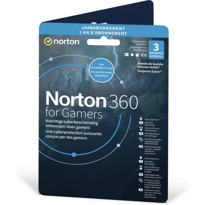 Afbeelding van NortonLifeLock Norton 360 for Gamers Nederlands, Frans Basislicentie 1 licentie(s) jaar