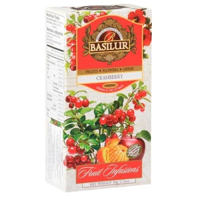Afbeelding van BASILUR Fruit Infusions Vruchtenthee zonder cafeïne met cranberry en citroenaroma 25x2g
