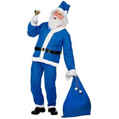 Afbeelding van &quot;Verkleedpak Kerstman blauw voor heren Verkleedkleding One size&quot;