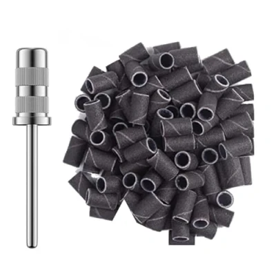Afbeelding van Goodbitz® Schuurrolletjes Nagelfrees 100 grit stuks Schuurrol Schuurrollen Schuurhulzen Mandrel bitje Sanding bands nagels nails